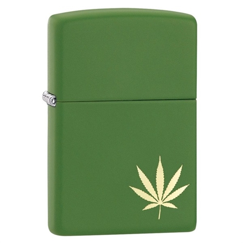 Zippo Lighter Classic Cannabis Leaf on the side